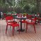 Flash Furniture Red All-Weather Armless Steel Dining Chair, 4PK 4-XU-CH-10318-RED-GG - alternate 1